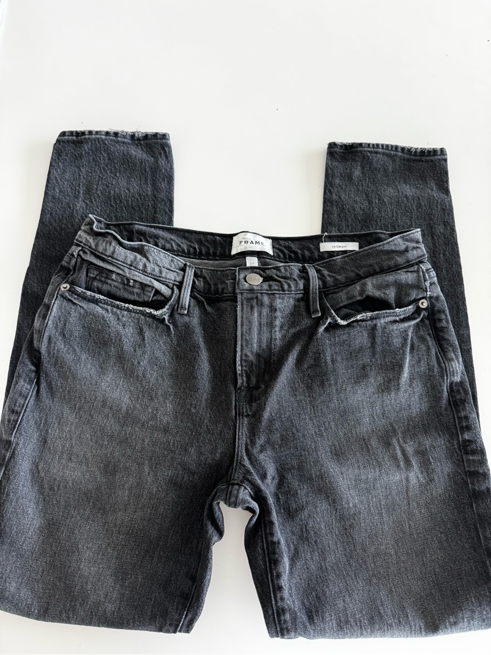 Frame Denim Women’s Black Slim Straight Jeans